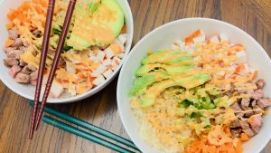 Low Carb Cauliflower Rice Sushi Bowls