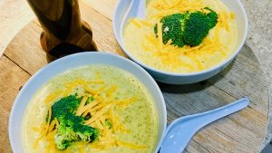 Slow Cooker Broccoli Cheddar Soup with Ham