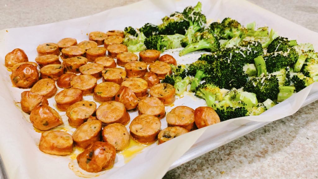 Sausage and Broccoli Sheet Pan Supper