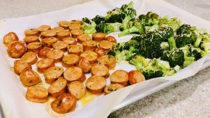 Sausage and Broccoli Sheet Pan Supper