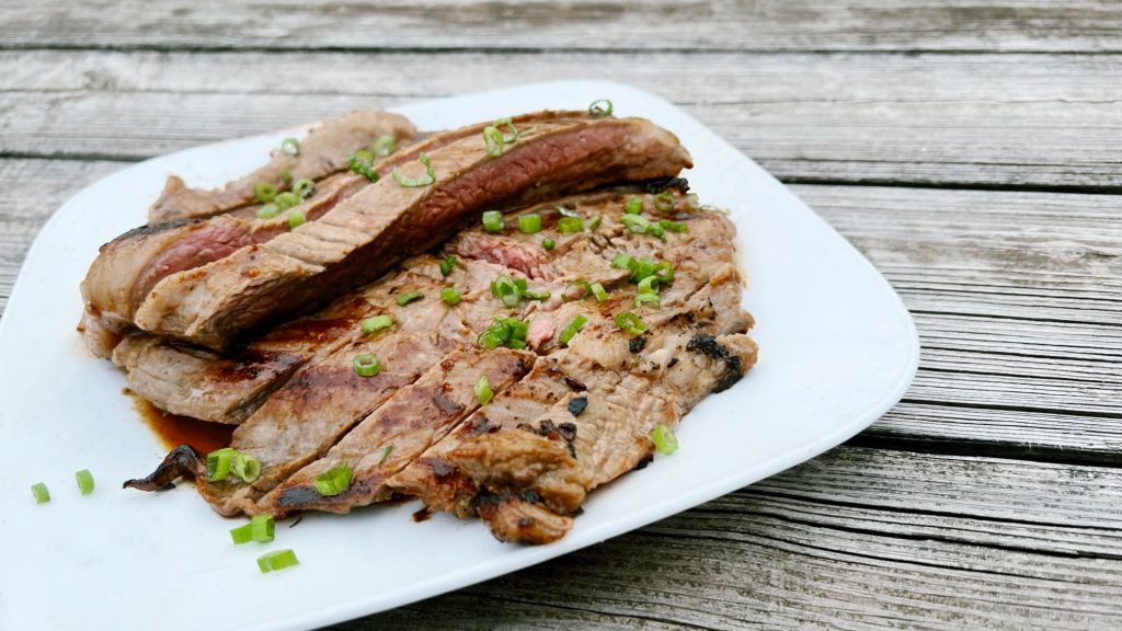 Grilled Flank Steak with Teriyaki Marinade