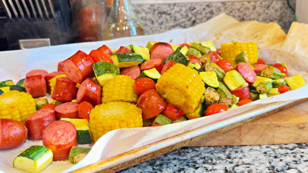 Sheet Pan Smoked Sausage Dinner